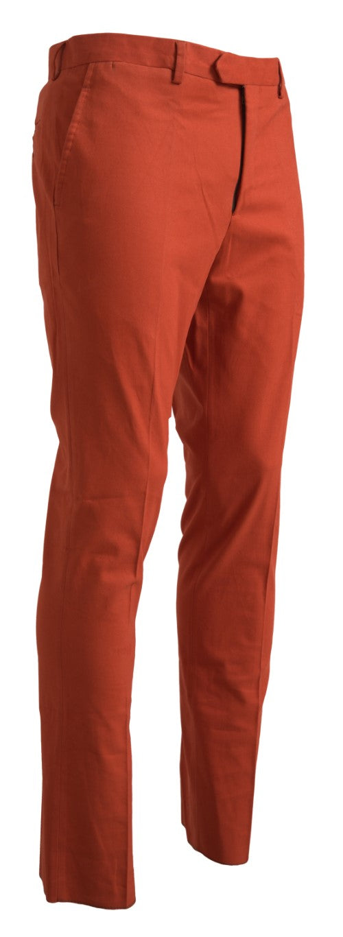 BENCIVENGA Orange Straight Fit Men Formal Trousers Pants $272.00 BENCIVENGA Luzworld