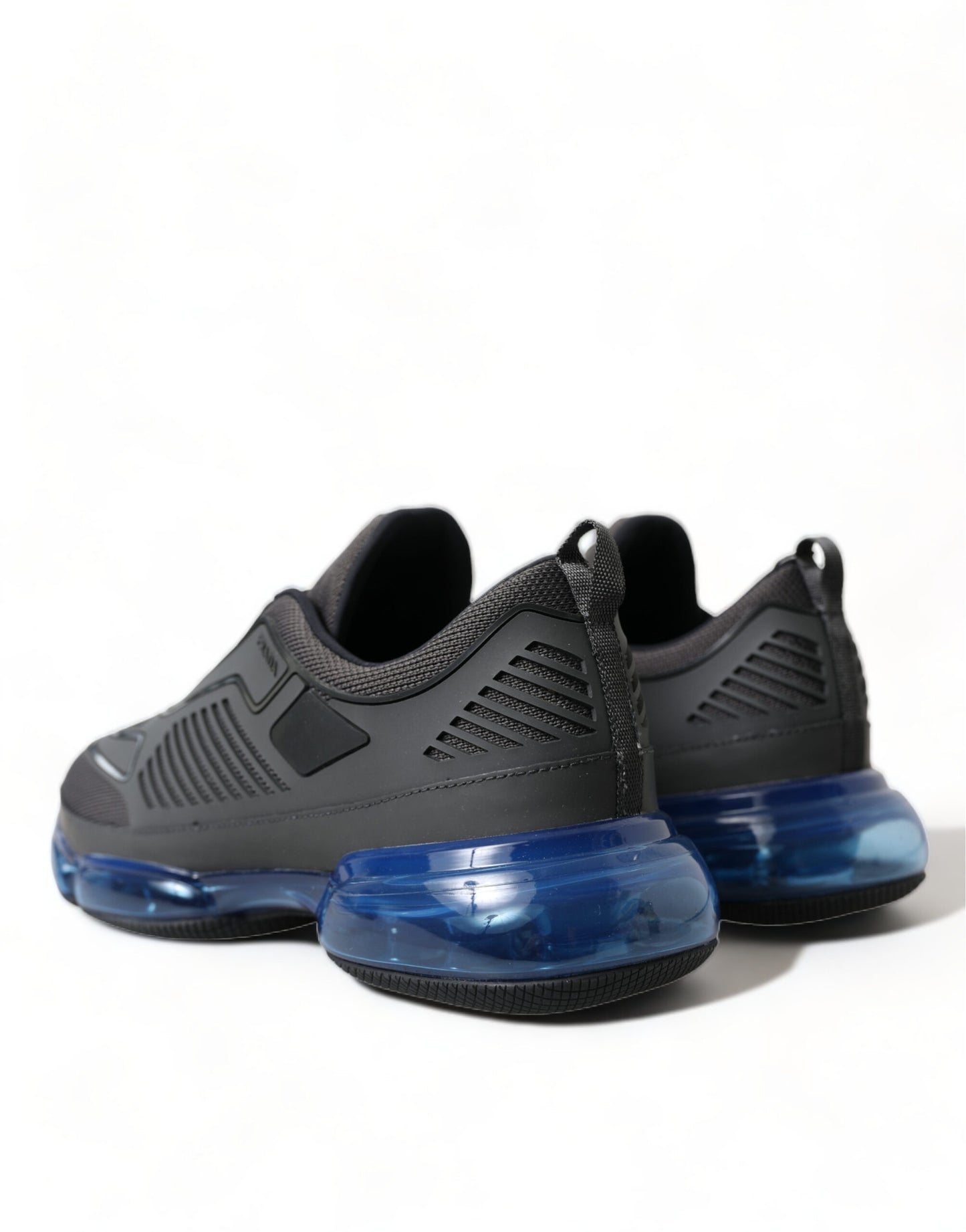 Prada Black Blue Rubber Knit Slip On Low Top Sneakers Shoes $2939.00 Prada Luzworld