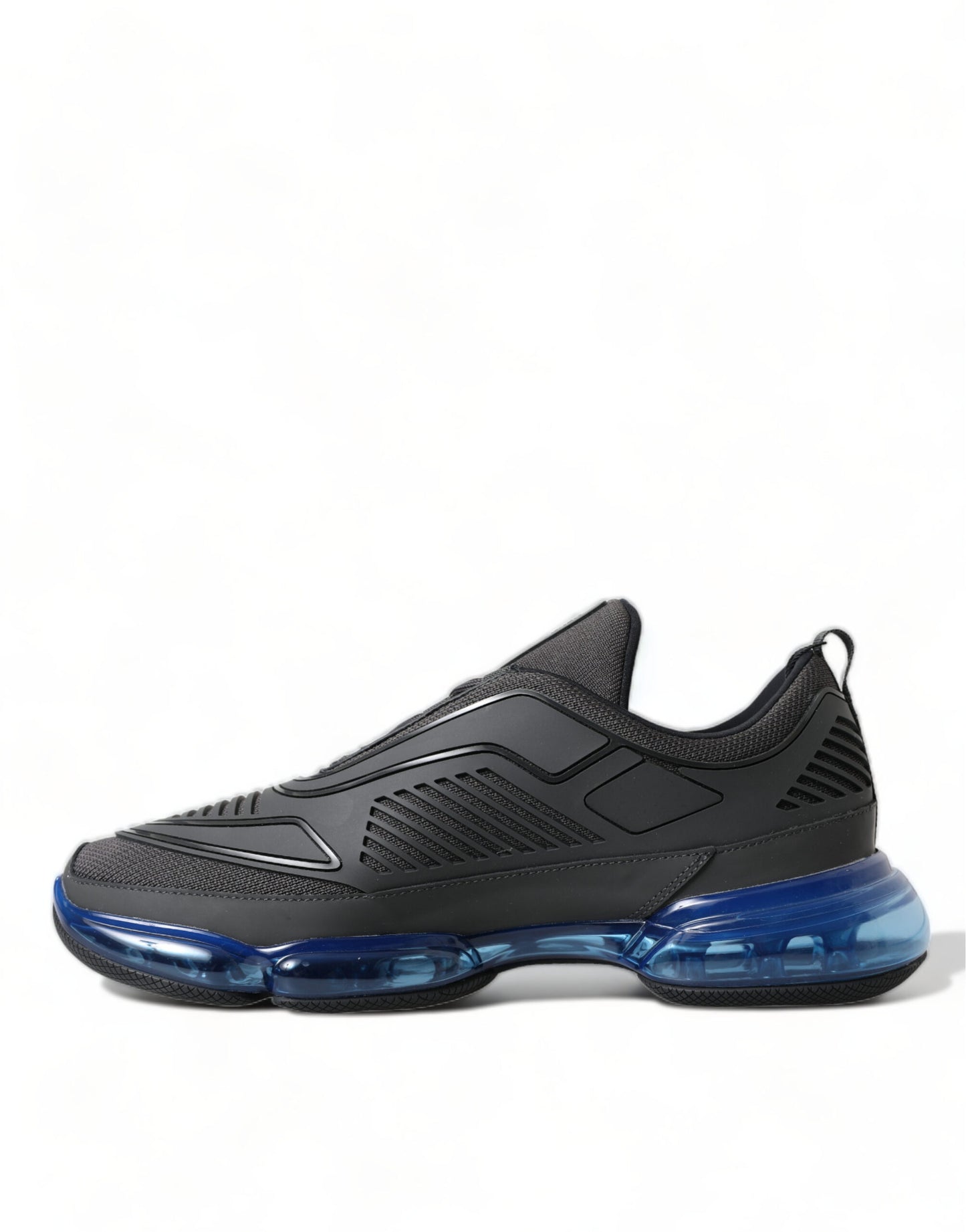 Prada Black Blue Rubber Knit Slip On Low Top Sneakers Shoes $2939.00 Prada Luzworld