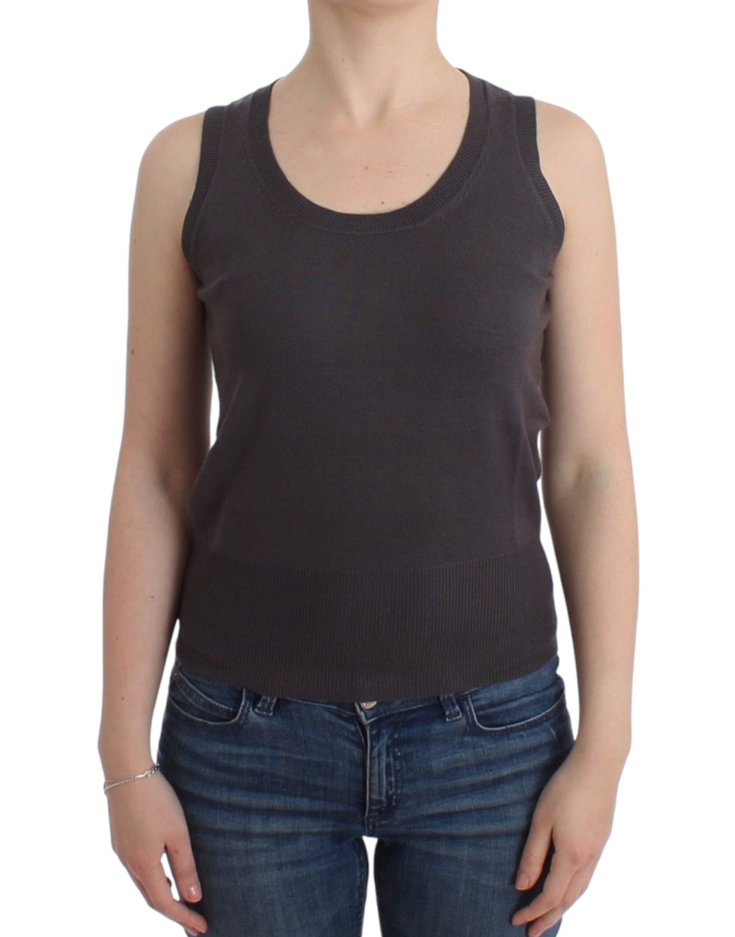 John Galliano Brown knit tank top $235.00 John Galliano Luzworld