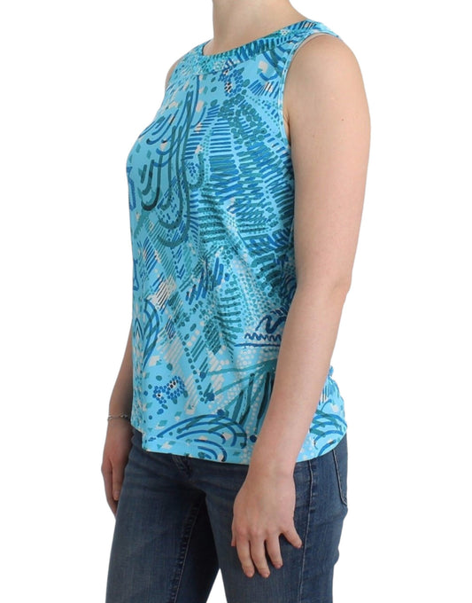 John Galliano Blue printed tank top $468.00 John Galliano Luzworld