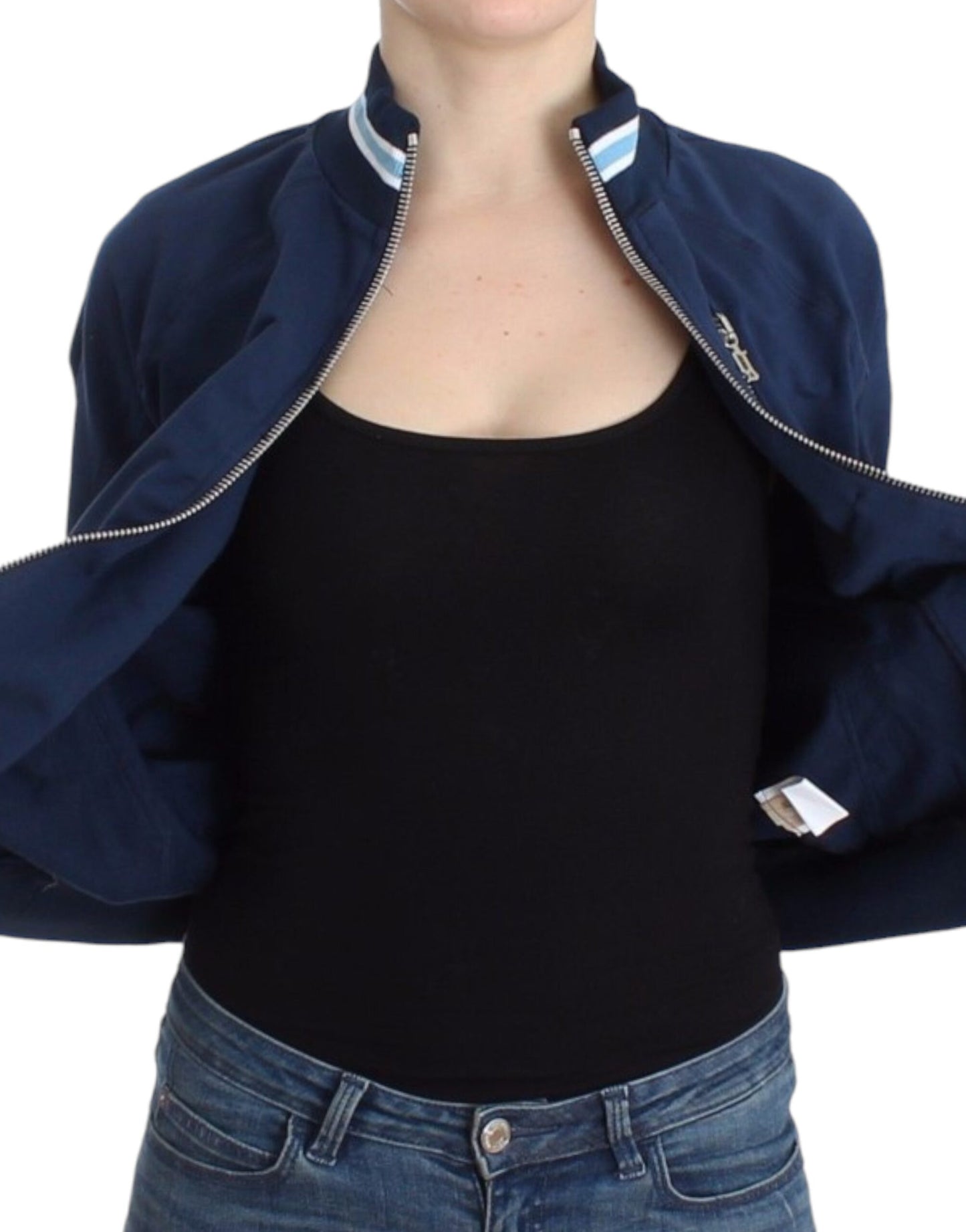 John Galliano Blue zip cotton cardigan