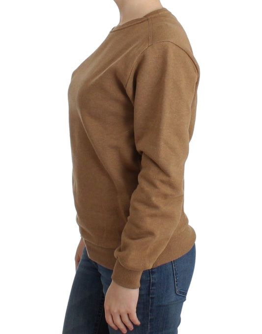 John Galliano Brown Crewneck Cotton Sweater $500.00 John Galliano Luzworld