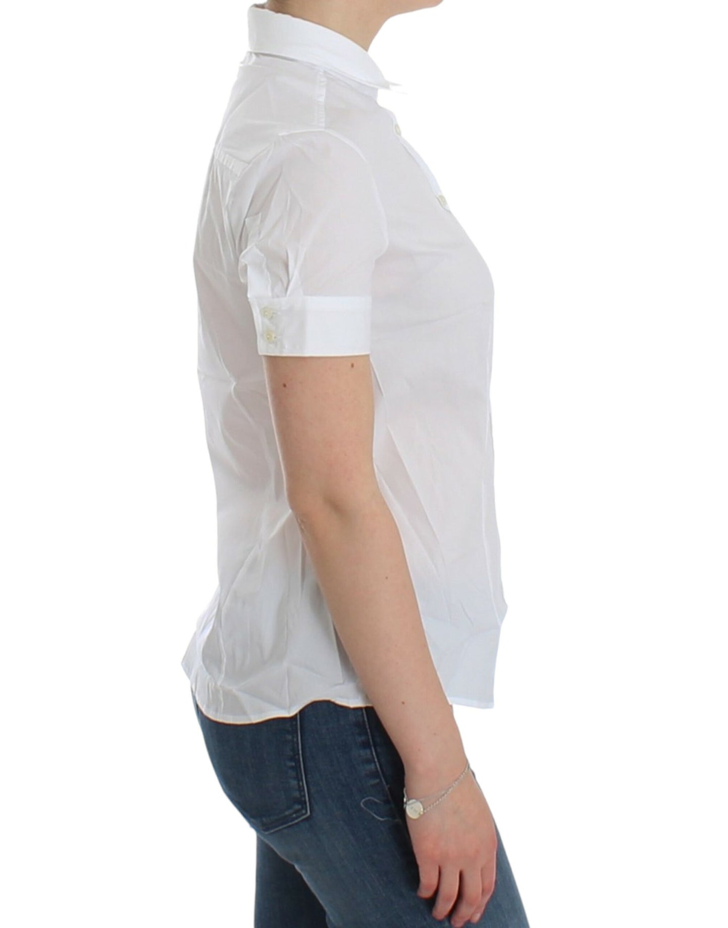 John Galliano White Cotton Shirt Top $584.00 John Galliano Luzworld