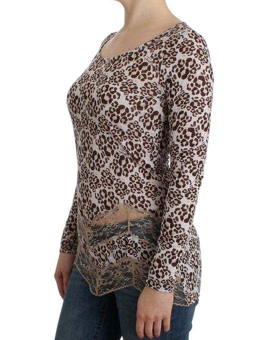 Cavalli Brown longsleeved lace top $558.00 Cavalli Luzworld