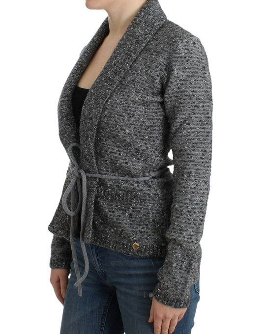 Cavalli Gray wool knitted cardigan $725.00 Cavalli Luzworld