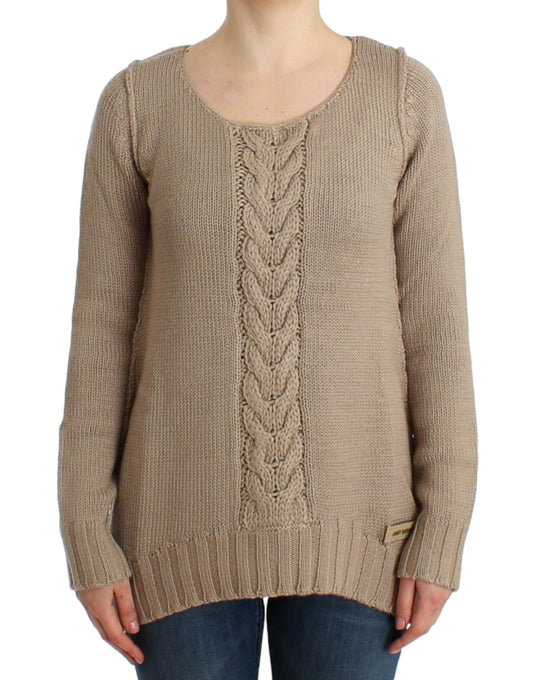 Cavalli Beige knitted wool sweater $664.00 Cavalli Luzworld