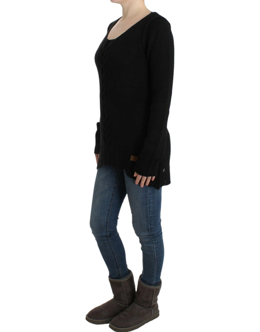 Cavalli Black knitted wool sweater $670.00 Cavalli Luzworld