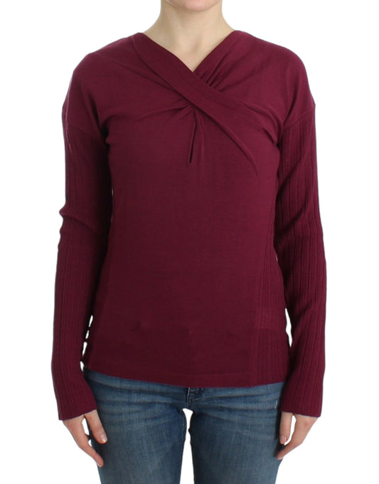 Cavalli Purple knitted wool sweater $670.00 Cavalli Luzworld
