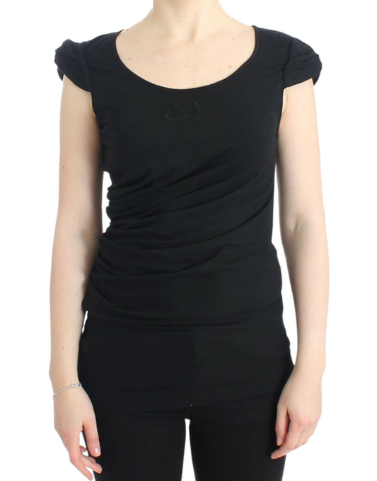 Cavalli Black Cotton Top $222.00 Cavalli Luzworld