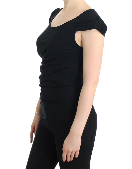 Cavalli Black Cotton Top $222.00 Cavalli Luzworld