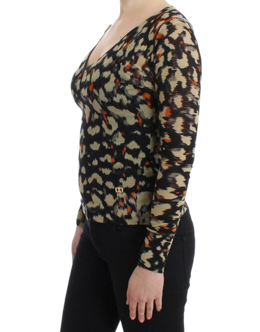 Cavalli Multicolor v-neck wool jumper $670.00 Cavalli Luzworld