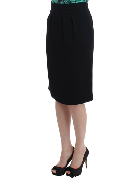 Cavalli Black wool pencil skirt $595.00 Cavalli Luzworld