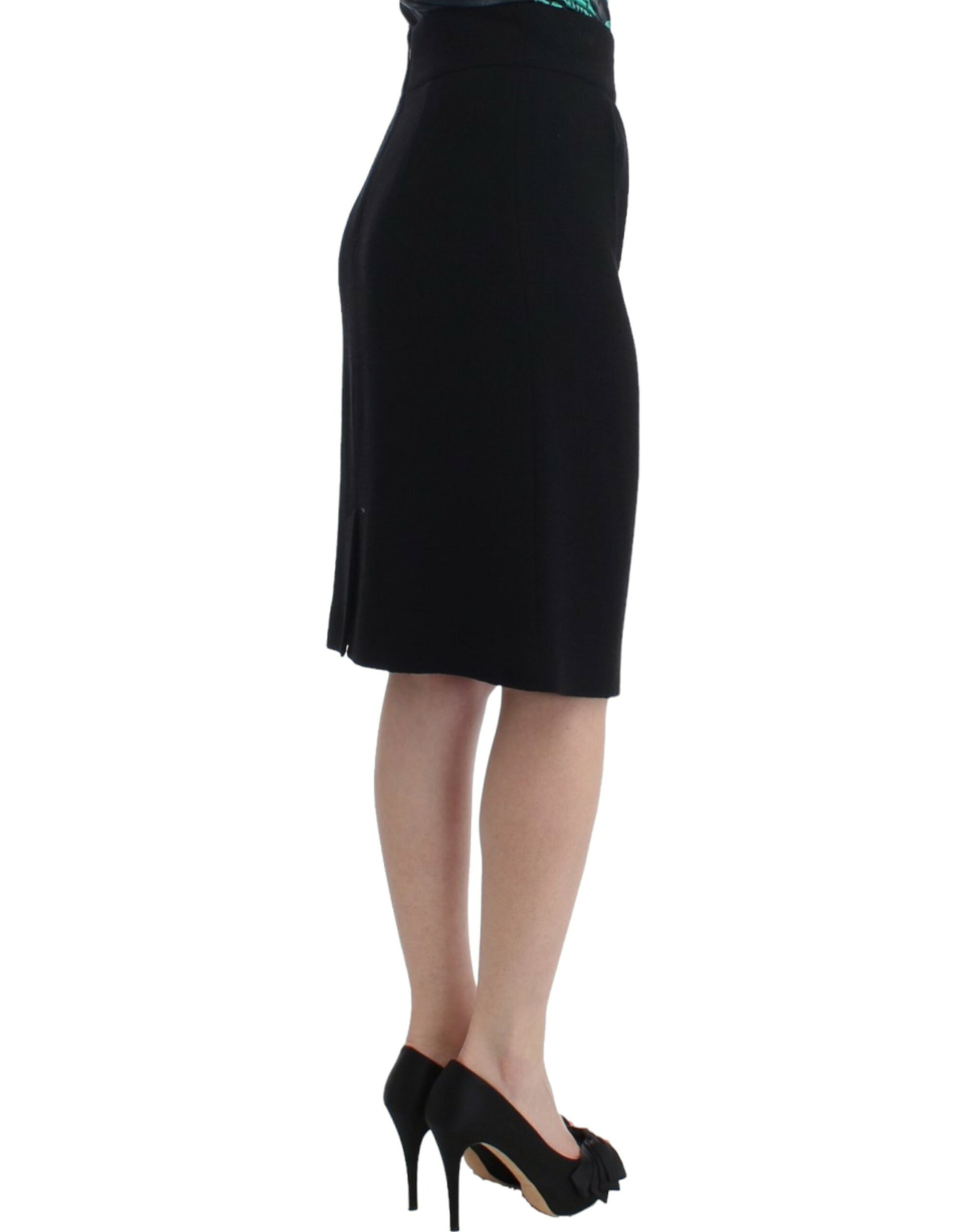 Cavalli Black wool pencil skirt $595.00 Cavalli Luzworld