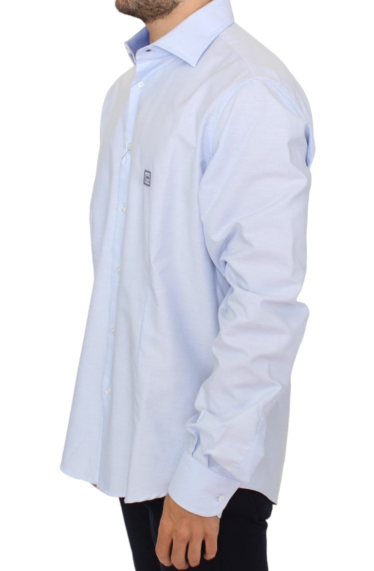 Cavalli Light blue cotton shirt $558.00 Cavalli Luzworld