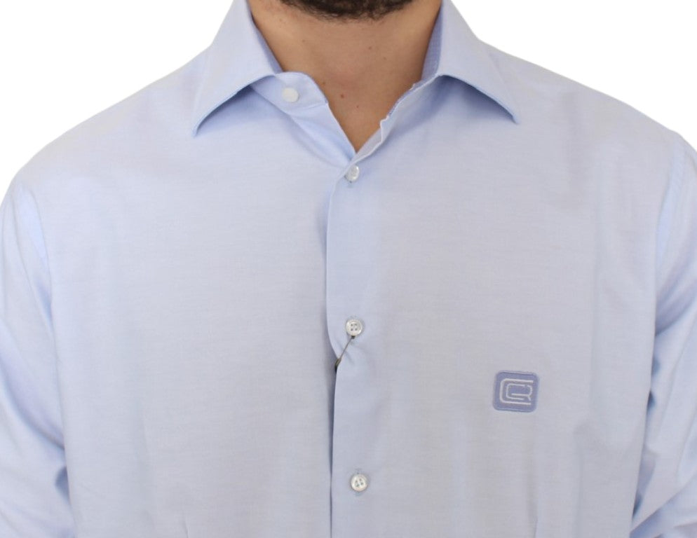 Cavalli Light blue cotton shirt $558.00 Cavalli Luzworld