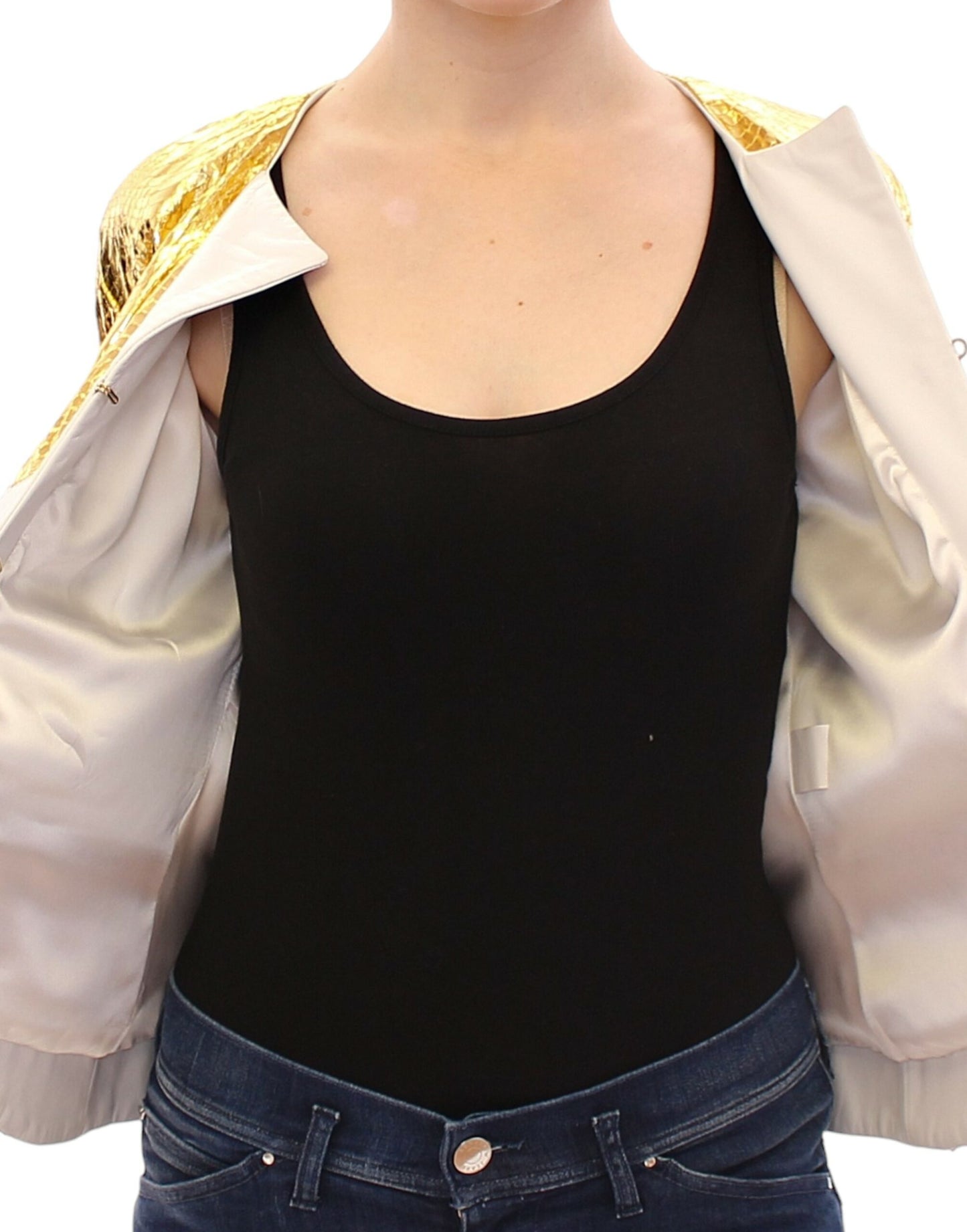 Vladimiro Gioia White Gold Purple Leather Jacket $3425.00 Vladimiro Gioia Luzworld