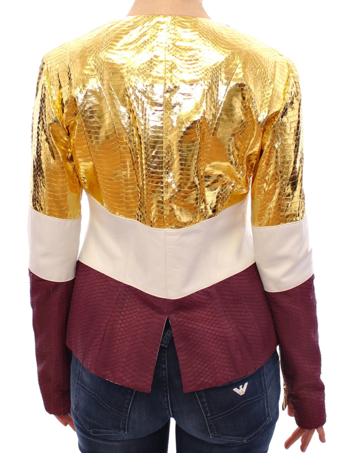 Vladimiro Gioia White Gold Purple Leather Jacket $3425.00 Vladimiro Gioia Luzworld