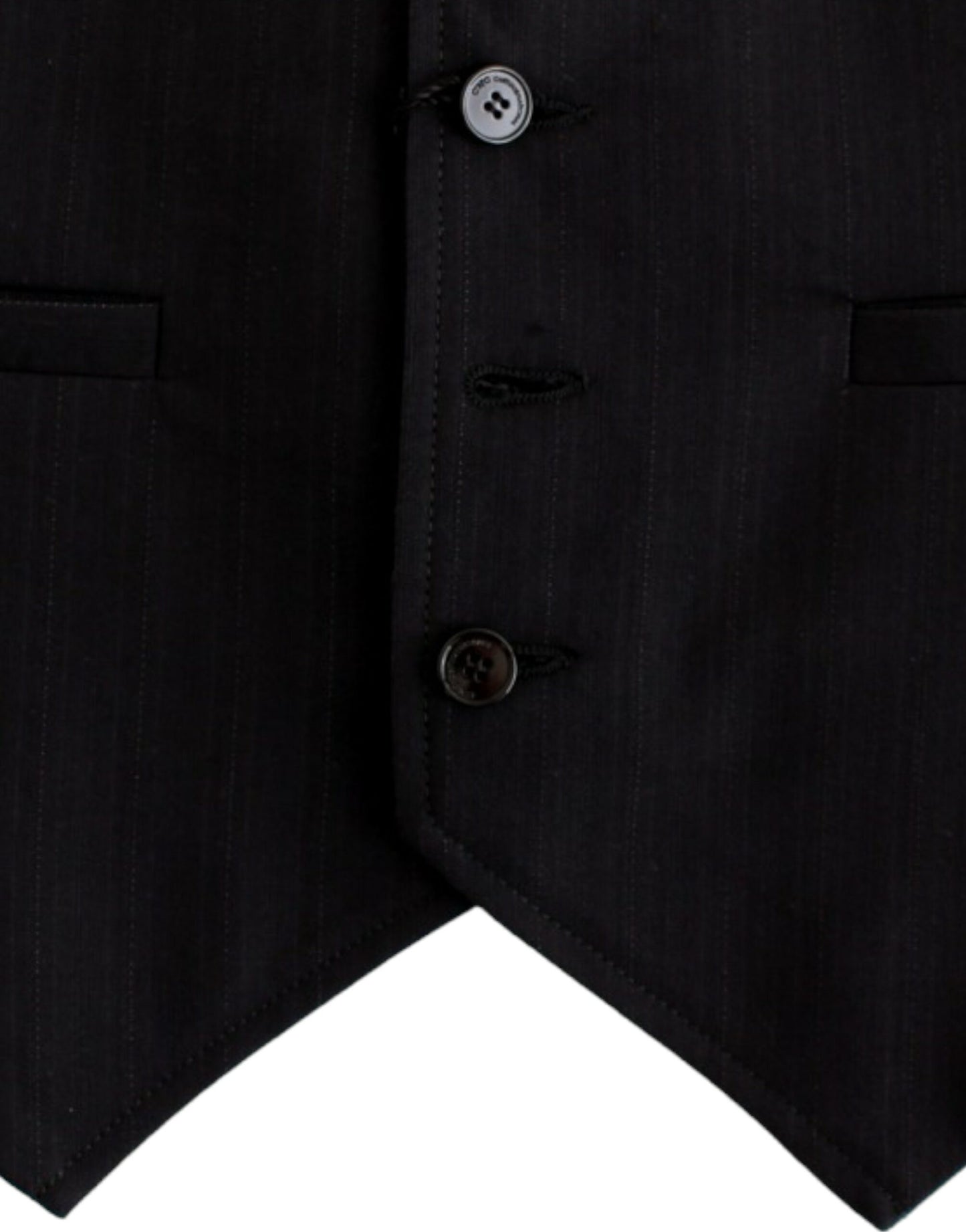Costume National Black striped cotton casual vest $624.00 Costume National Luzworld
