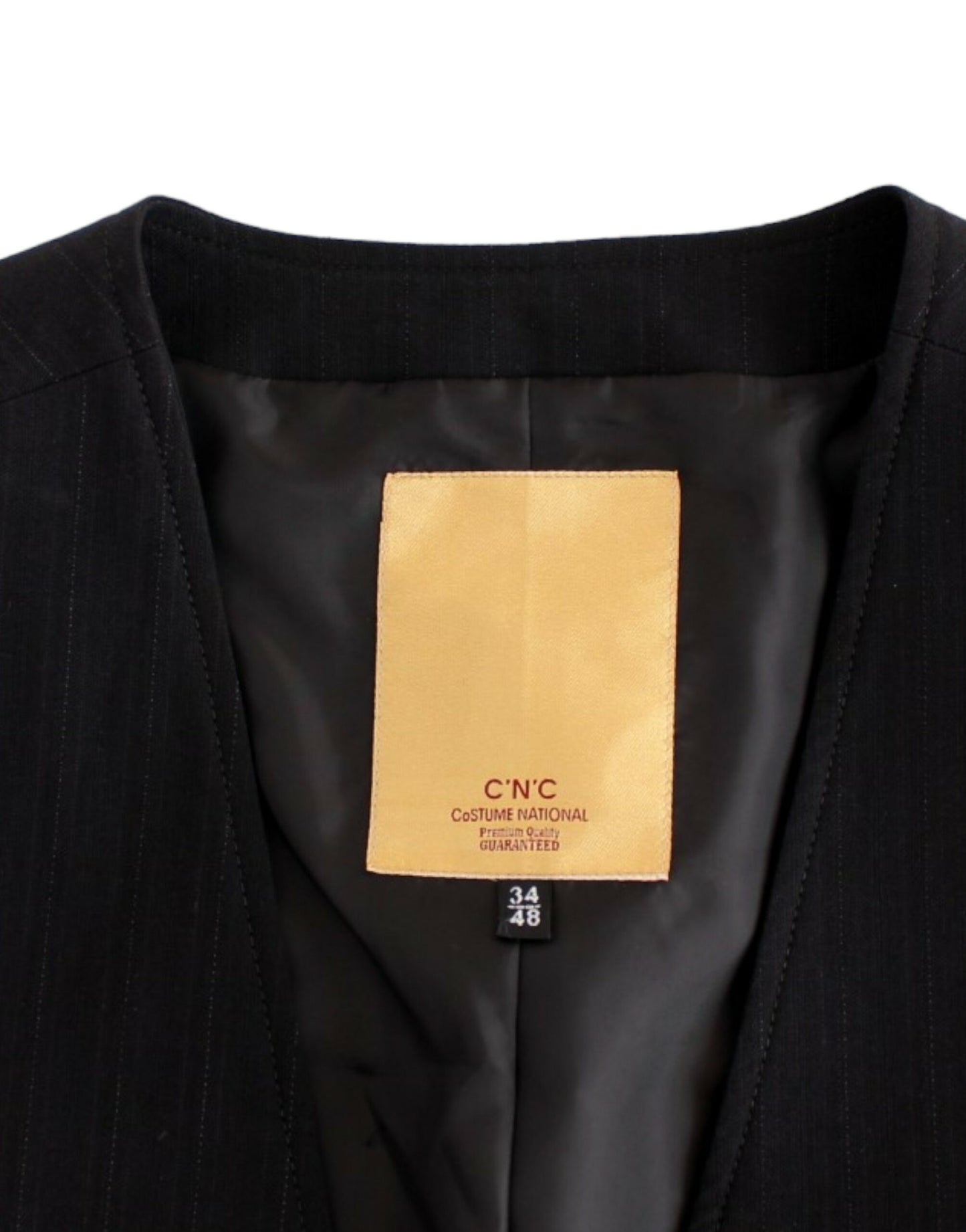 Costume National Black striped cotton casual vest $624.00 Costume National Luzworld