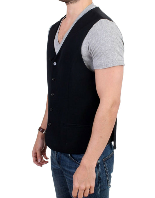 Costume National Black wool blend casual vest $624.00 Costume National Luzworld