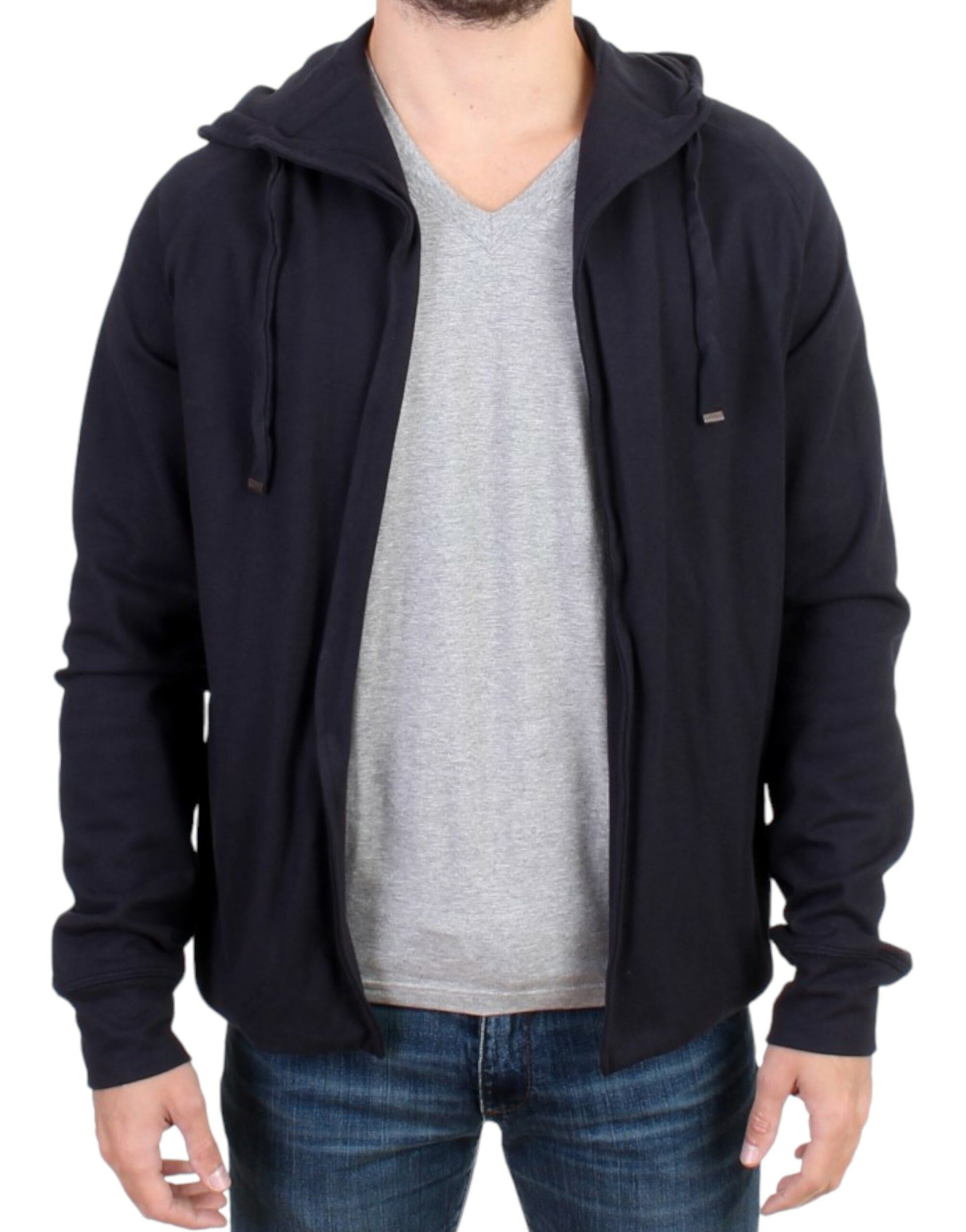 Costume National Blue hooded cotton sweater $789.00 Costume National Luzworld