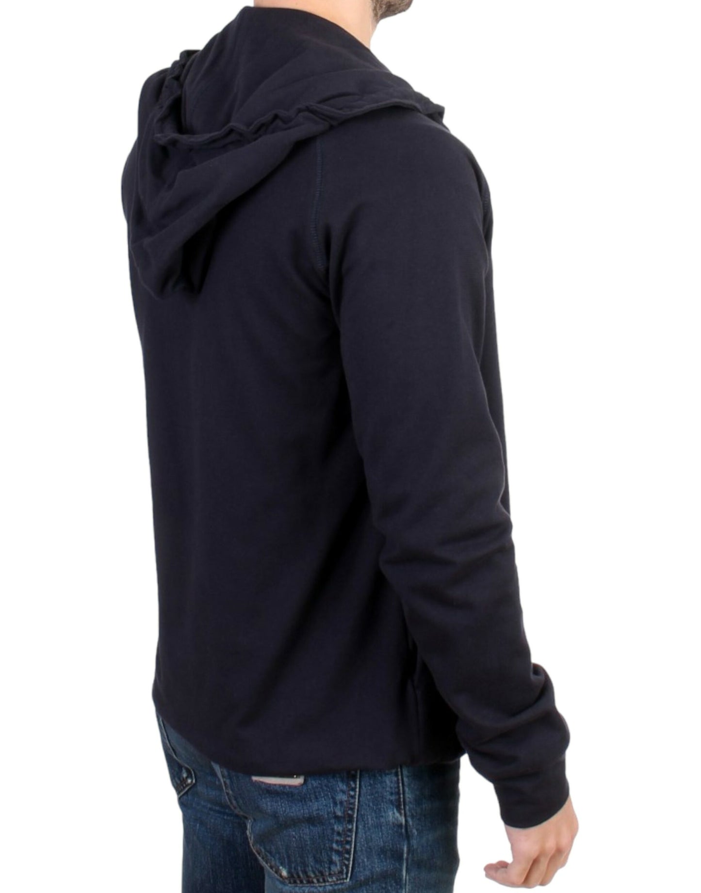 Costume National Blue hooded cotton sweater $789.00 Costume National Luzworld