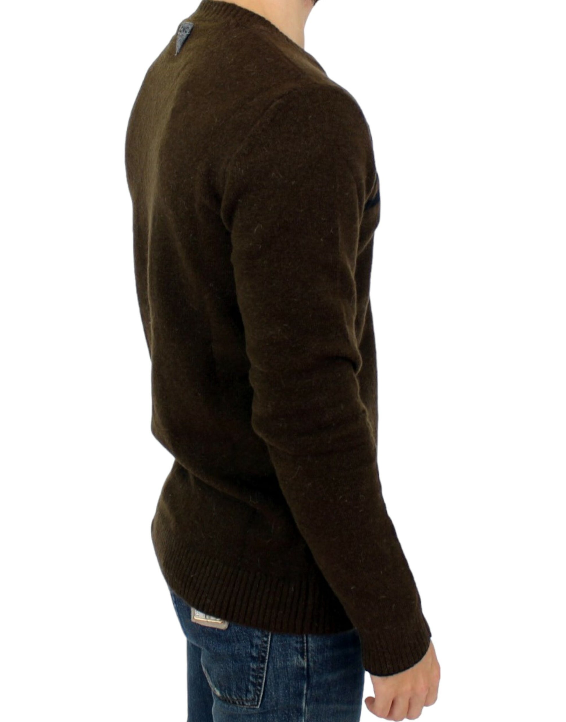 Costume National Brown striped crewneck sweater $702.00 Costume National Luzworld