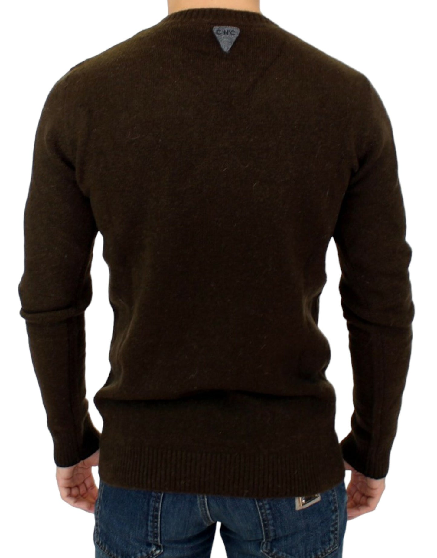 Costume National Brown striped crewneck sweater $702.00 Costume National Luzworld