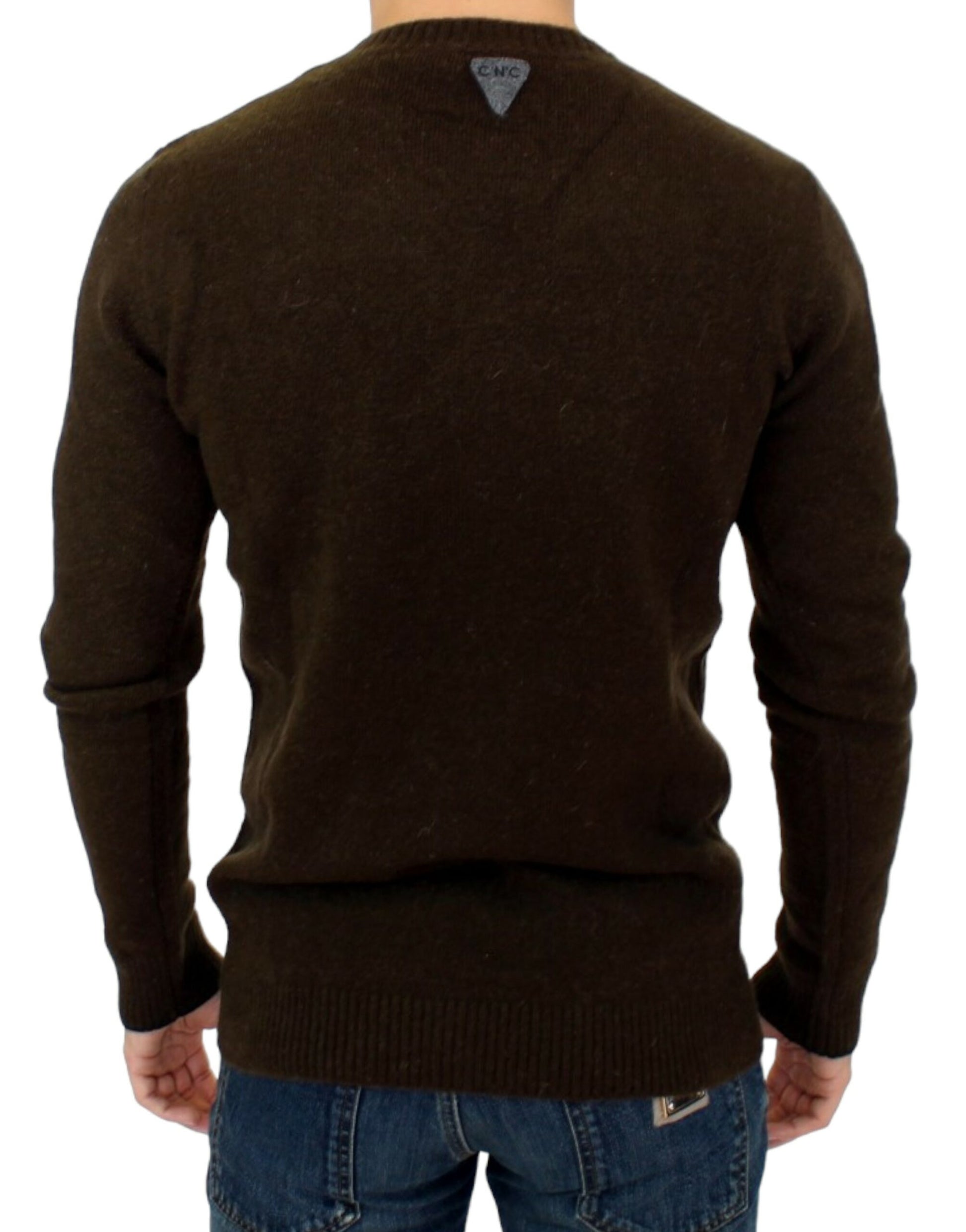 Costume National Brown striped crewneck sweater $702.00 Costume National Luzworld