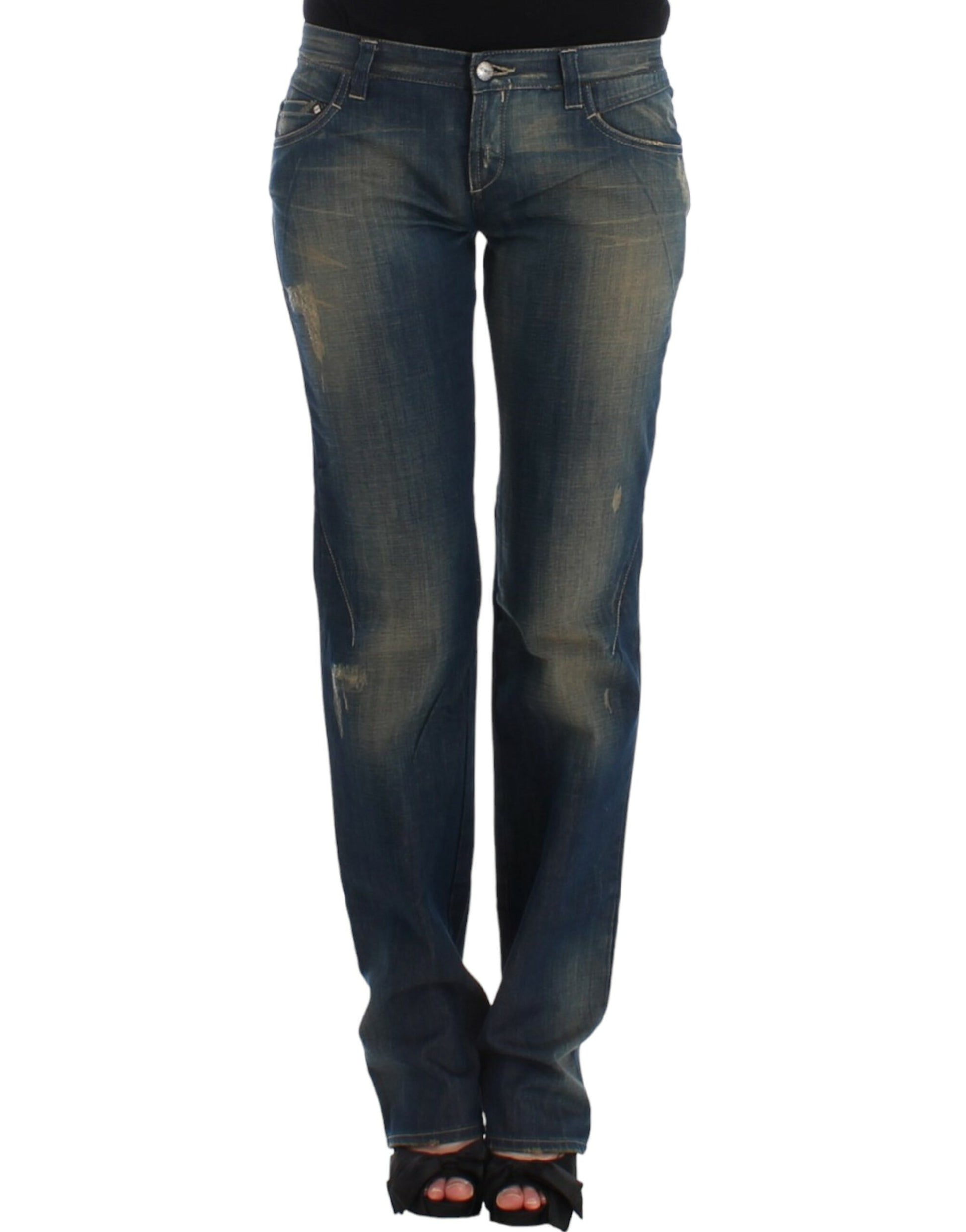 Costume National Blue straight leg jeans $552.00 Costume National Luzworld