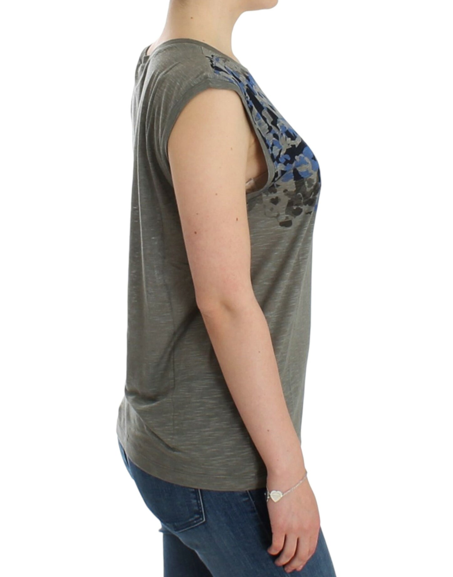 Costume National Gray print sleeveless t-shirt $255.00 Costume National Luzworld