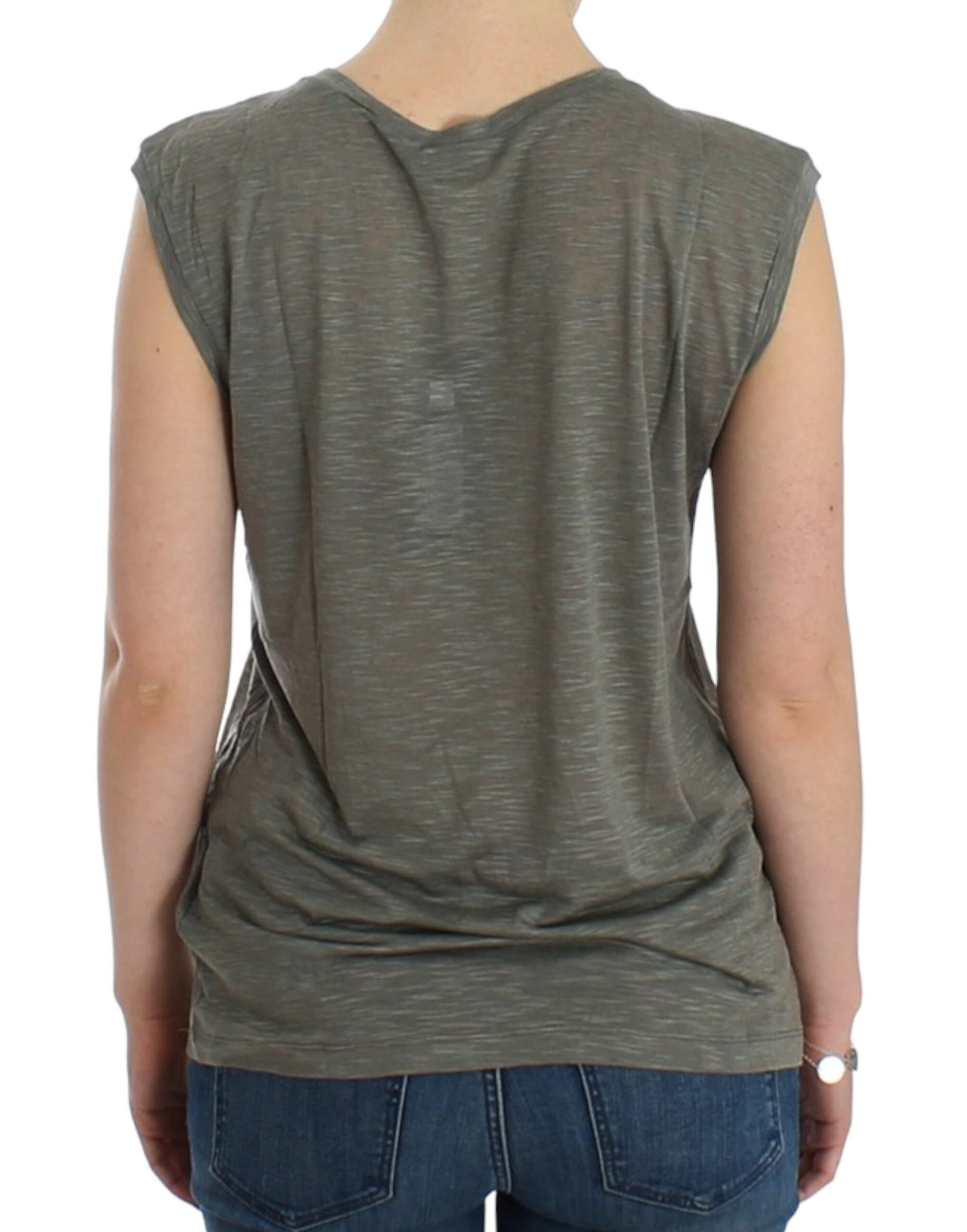 Costume National Gray print sleeveless t-shirt $255.00 Costume National Luzworld