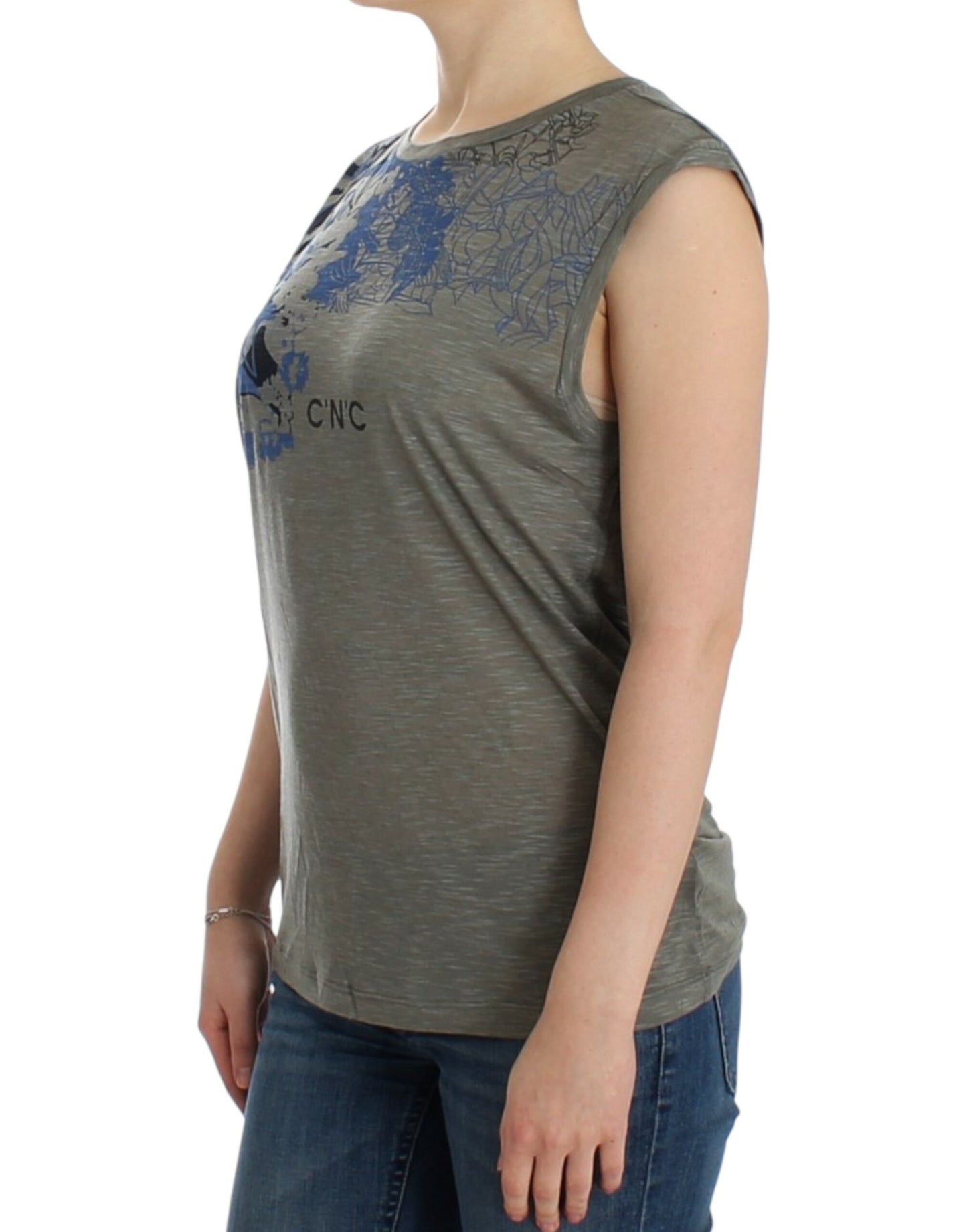 Costume National Gray print sleeveless t-shirt $255.00 Costume National Luzworld