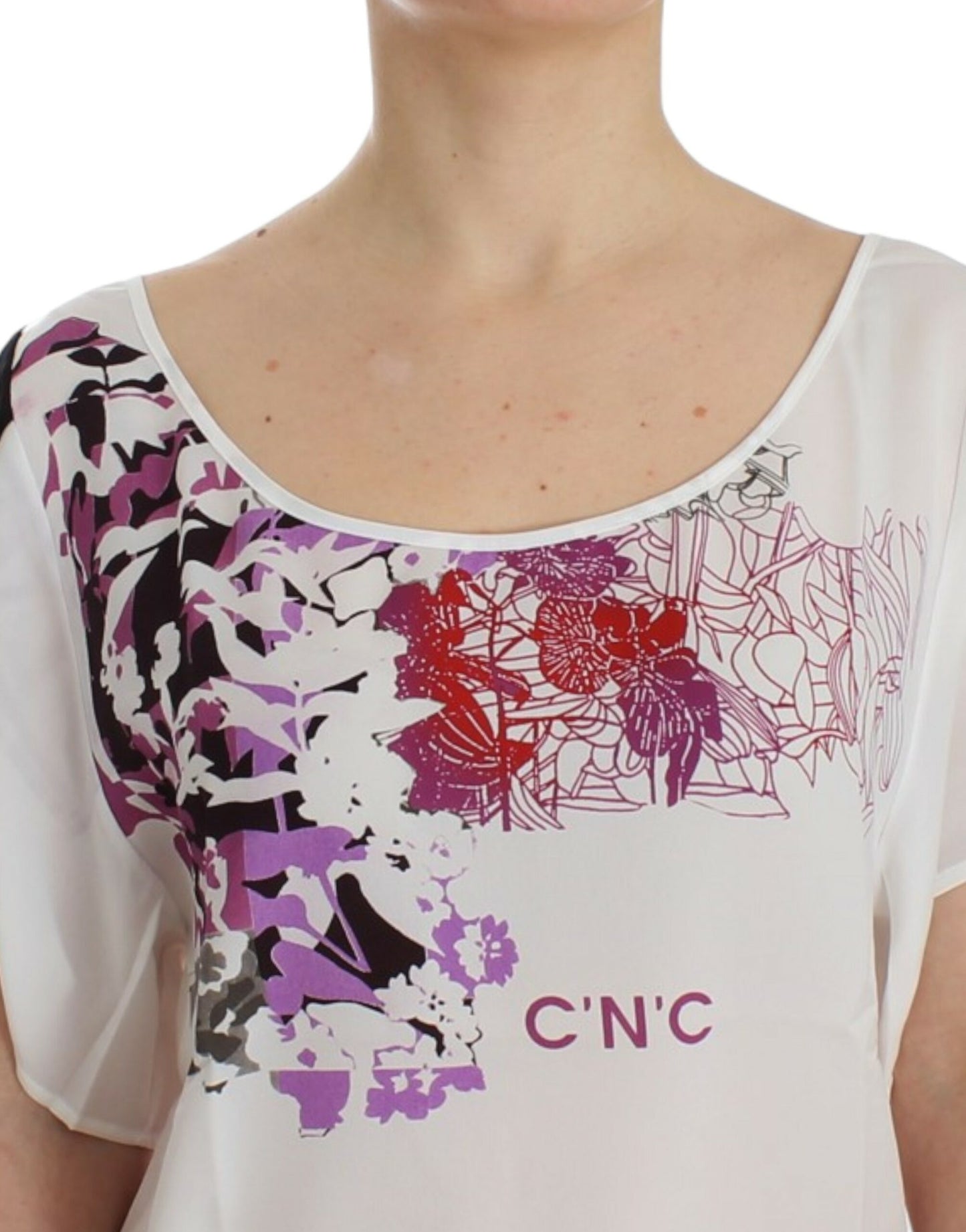 Costume National White motive print blouse $526.00 Costume National Luzworld