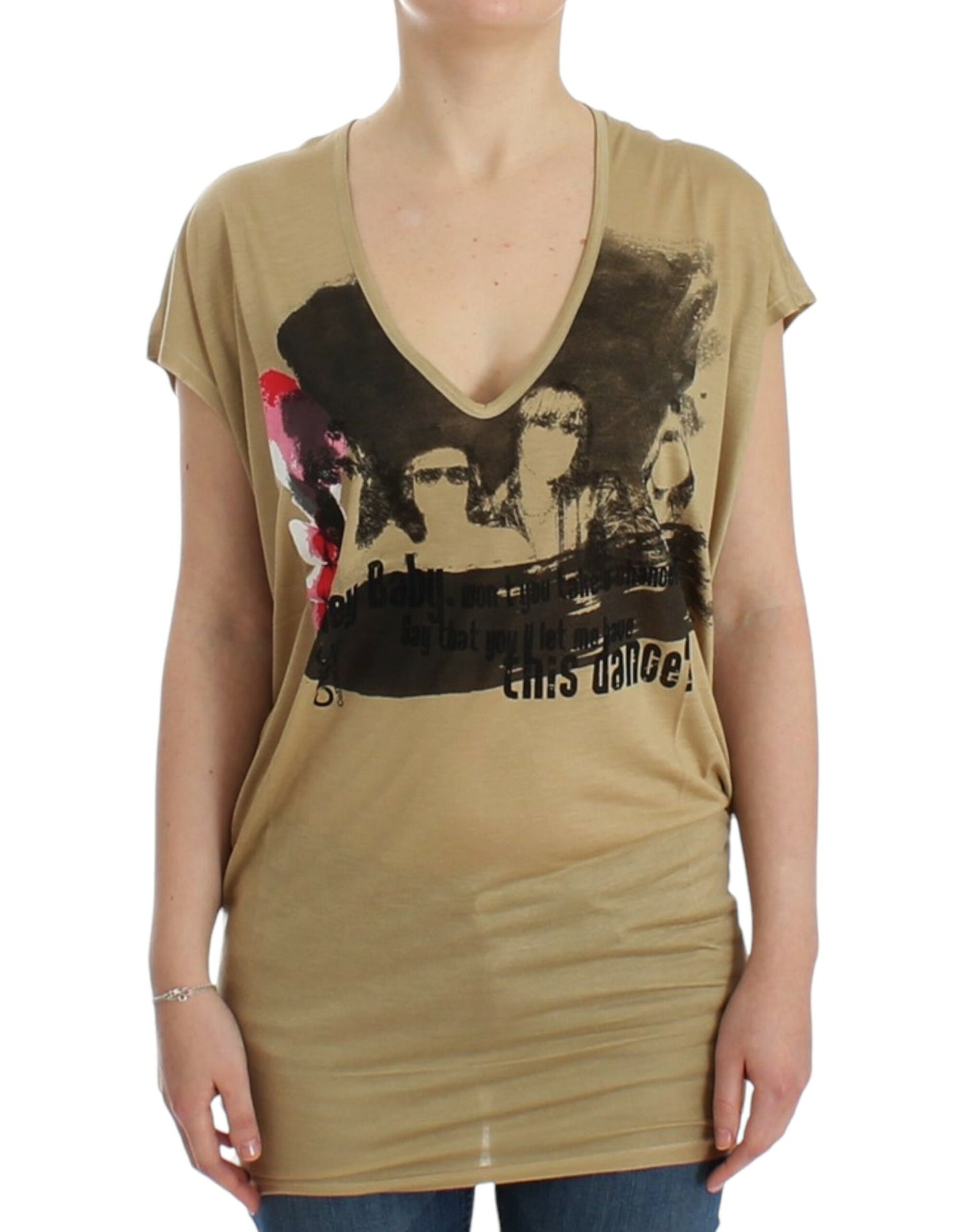 Costume National Beige motive print t-shirt $526.00 Costume National Luzworld