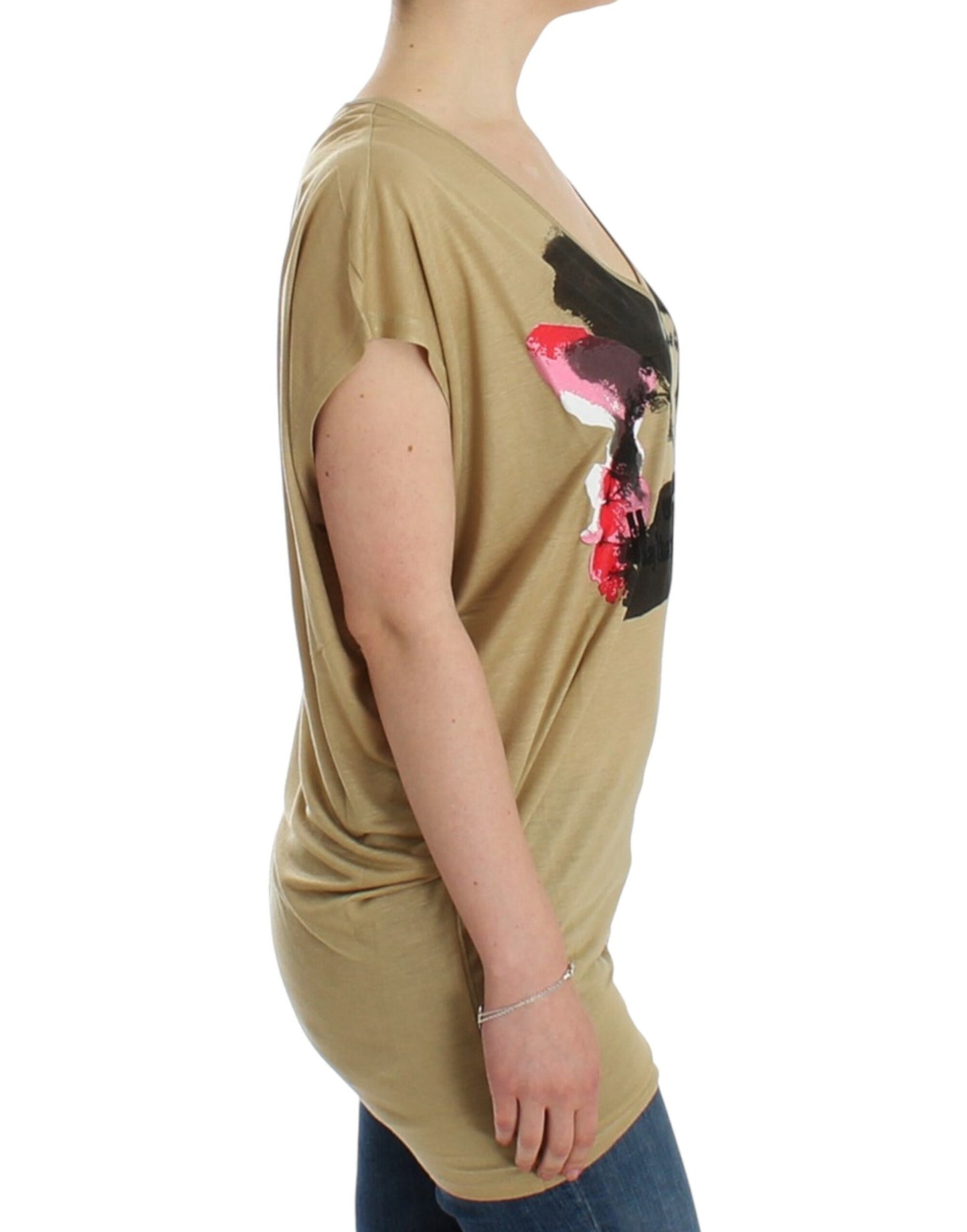 Costume National Beige motive print t-shirt $526.00 Costume National Luzworld