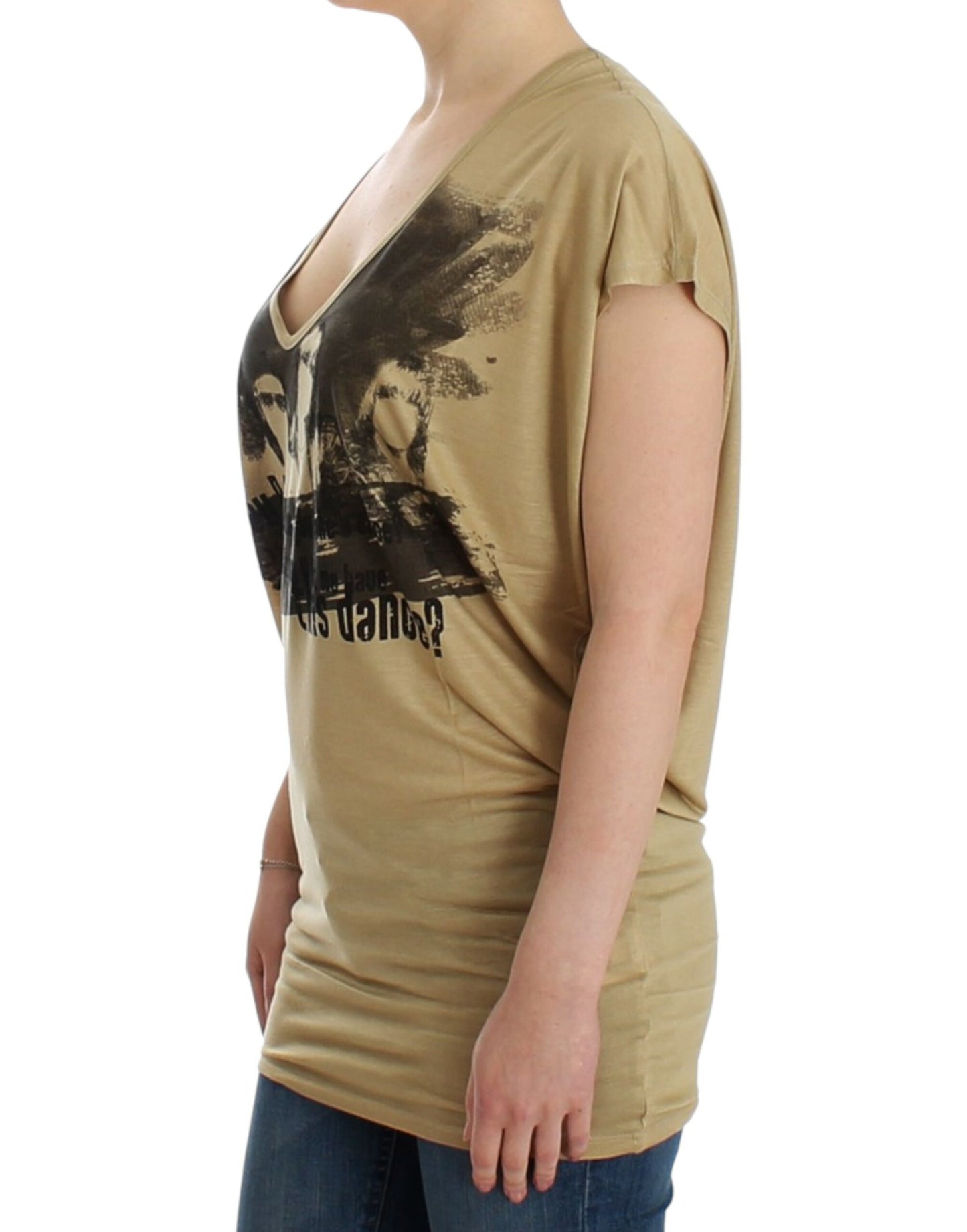 Costume National Beige motive print t-shirt $526.00 Costume National Luzworld