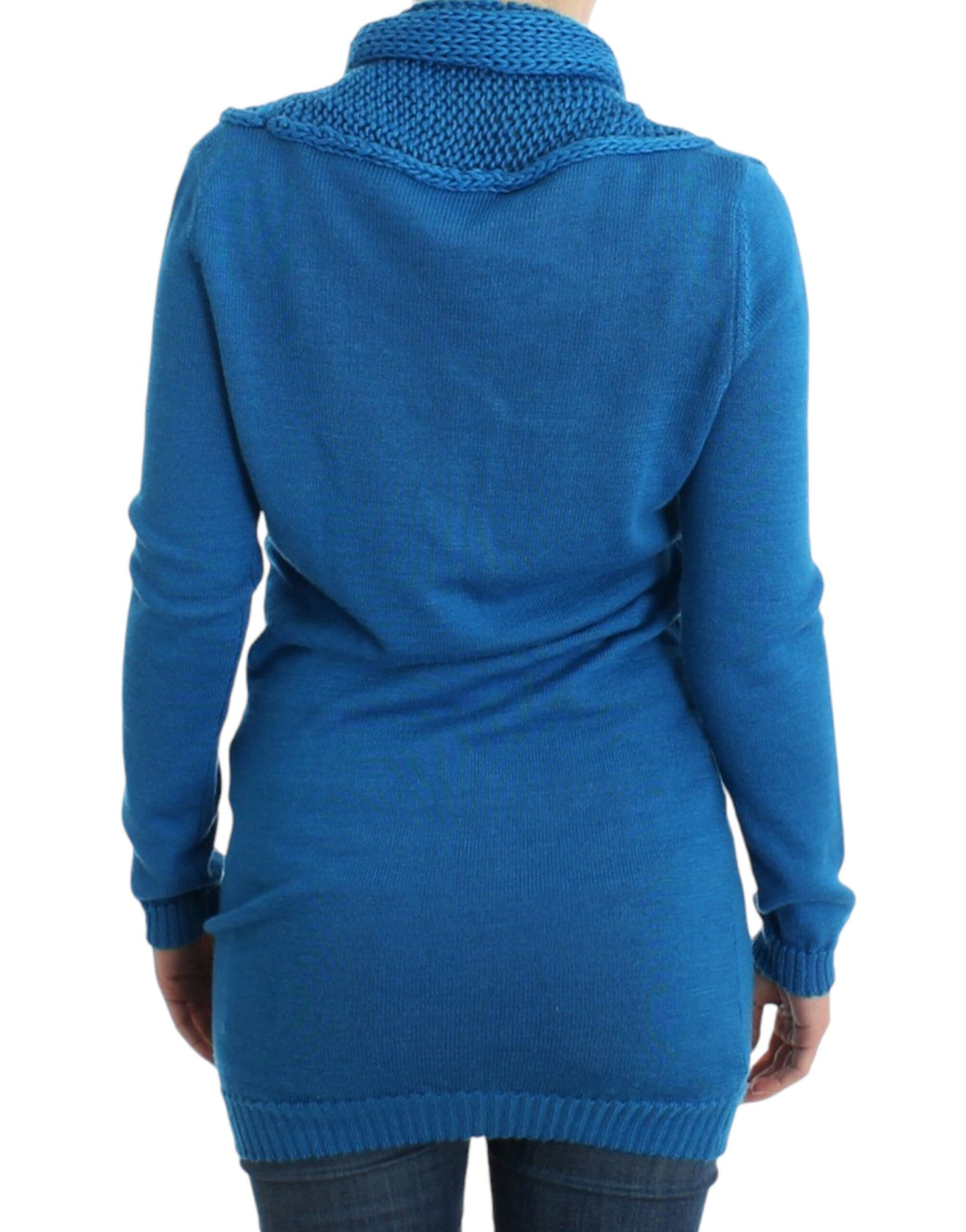 Costume National Blue knitted scoopneck sweater $624.00 Costume National Luzworld