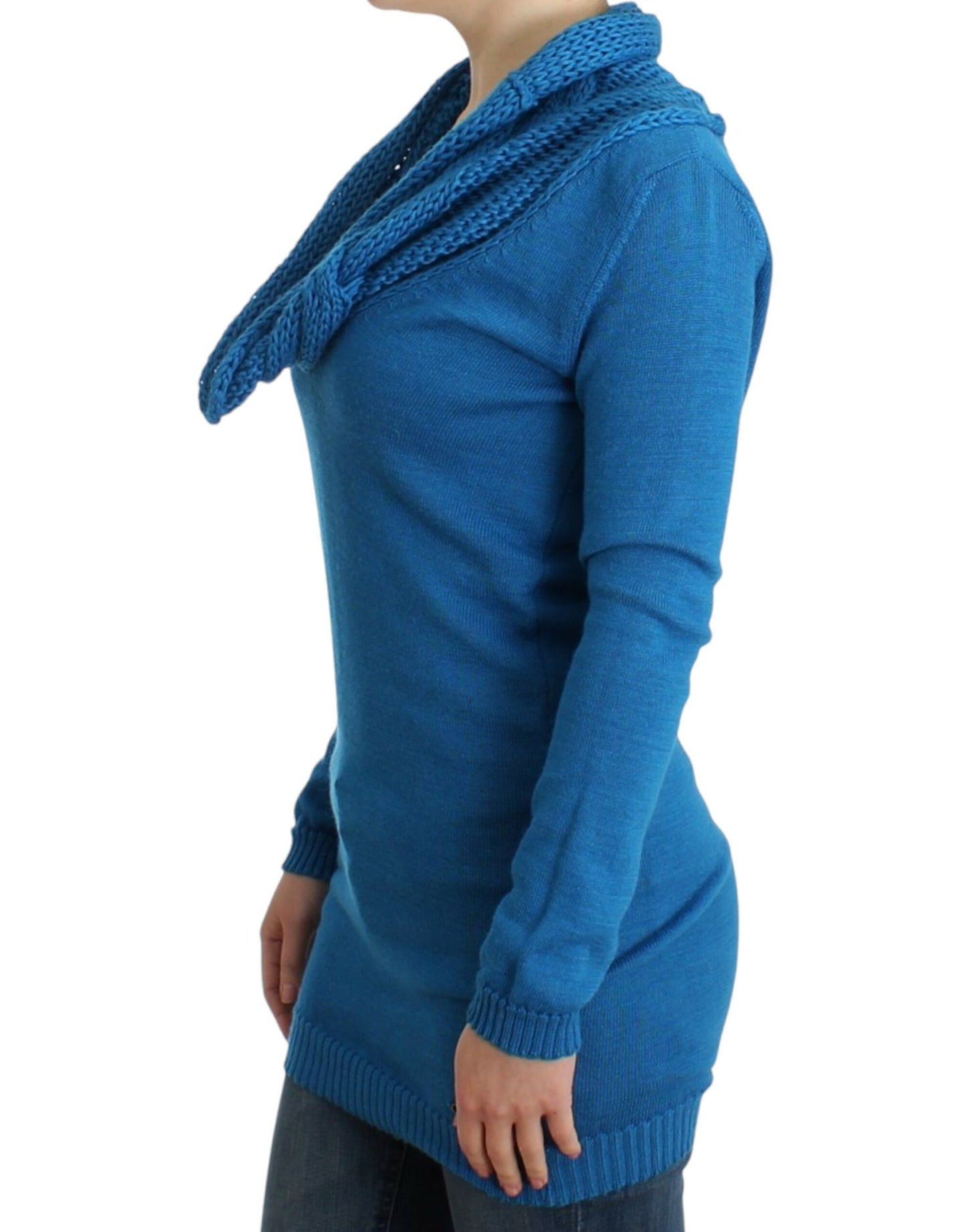 Costume National Blue knitted scoopneck sweater $624.00 Costume National Luzworld