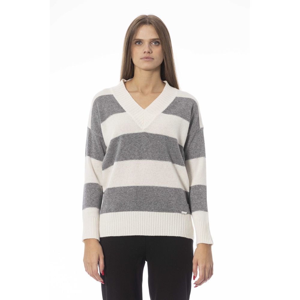 Baldinini Trend Gray Wool Women Sweater $581.00 Baldinini Trend Luzworld