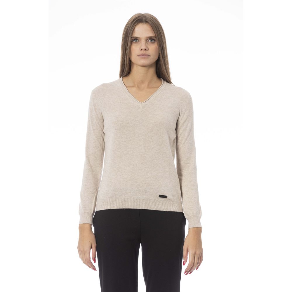 Baldinini Trend Beige Cashmere Women Sweater $457.00 Baldinini Trend Luzworld