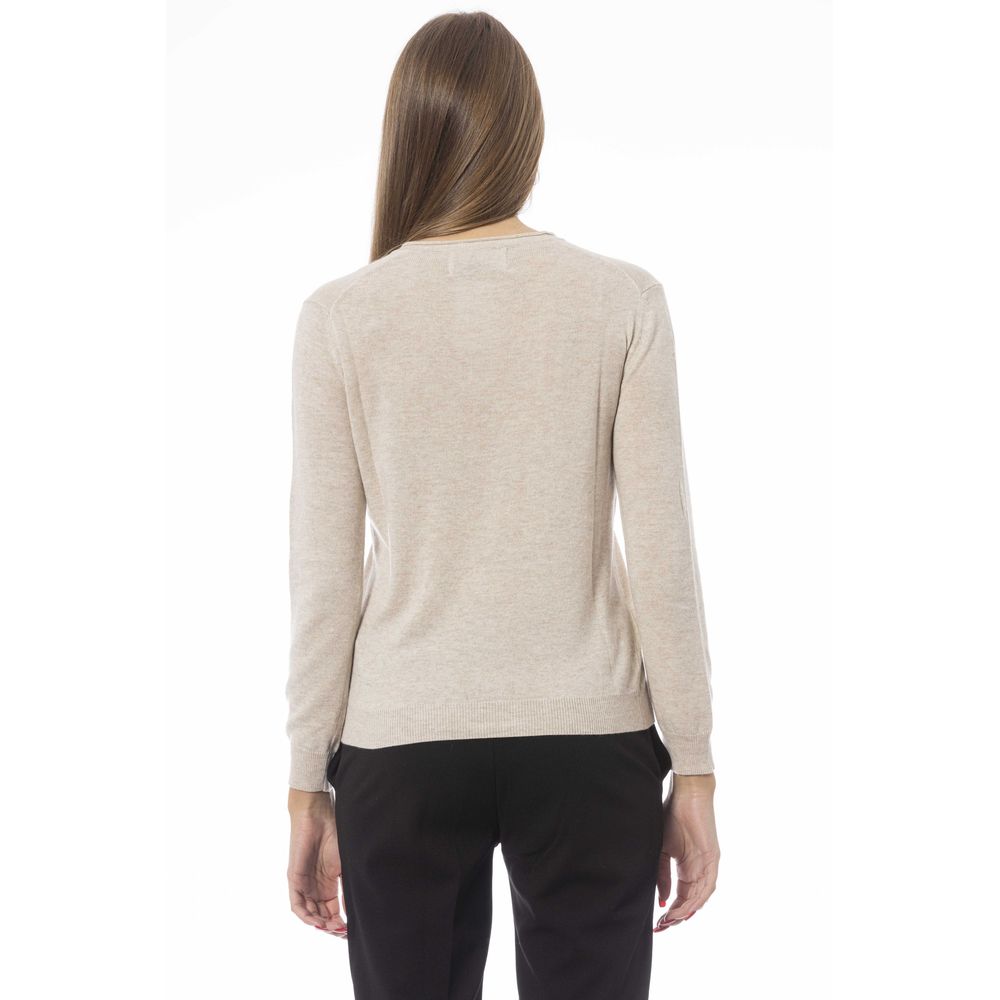 Baldinini Trend Beige Cashmere Women Sweater $457.00 Baldinini Trend Luzworld