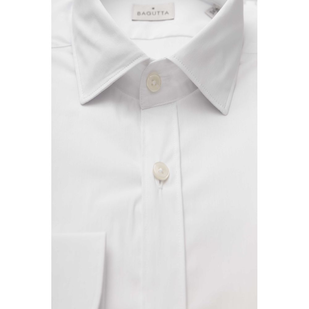 Bagutta White Cotton Men Shirt $243.00 Bagutta Luzworld
