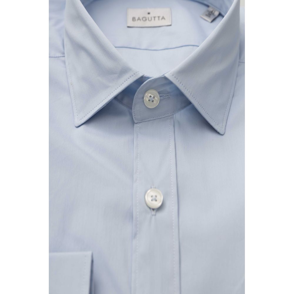 Bagutta Light Blue Cotton Men Shirt $243.00 Bagutta Luzworld