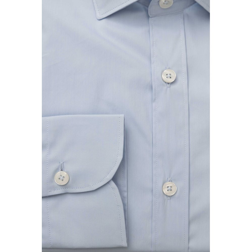 Bagutta Light Blue Cotton Men Shirt $243.00 Bagutta Luzworld
