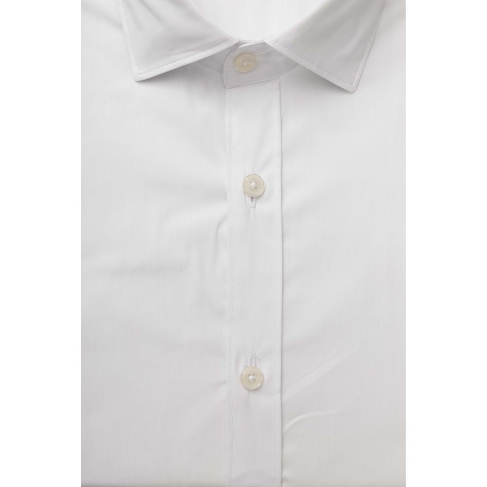 Bagutta White Cotton Men Shirt $243.00 Bagutta Luzworld