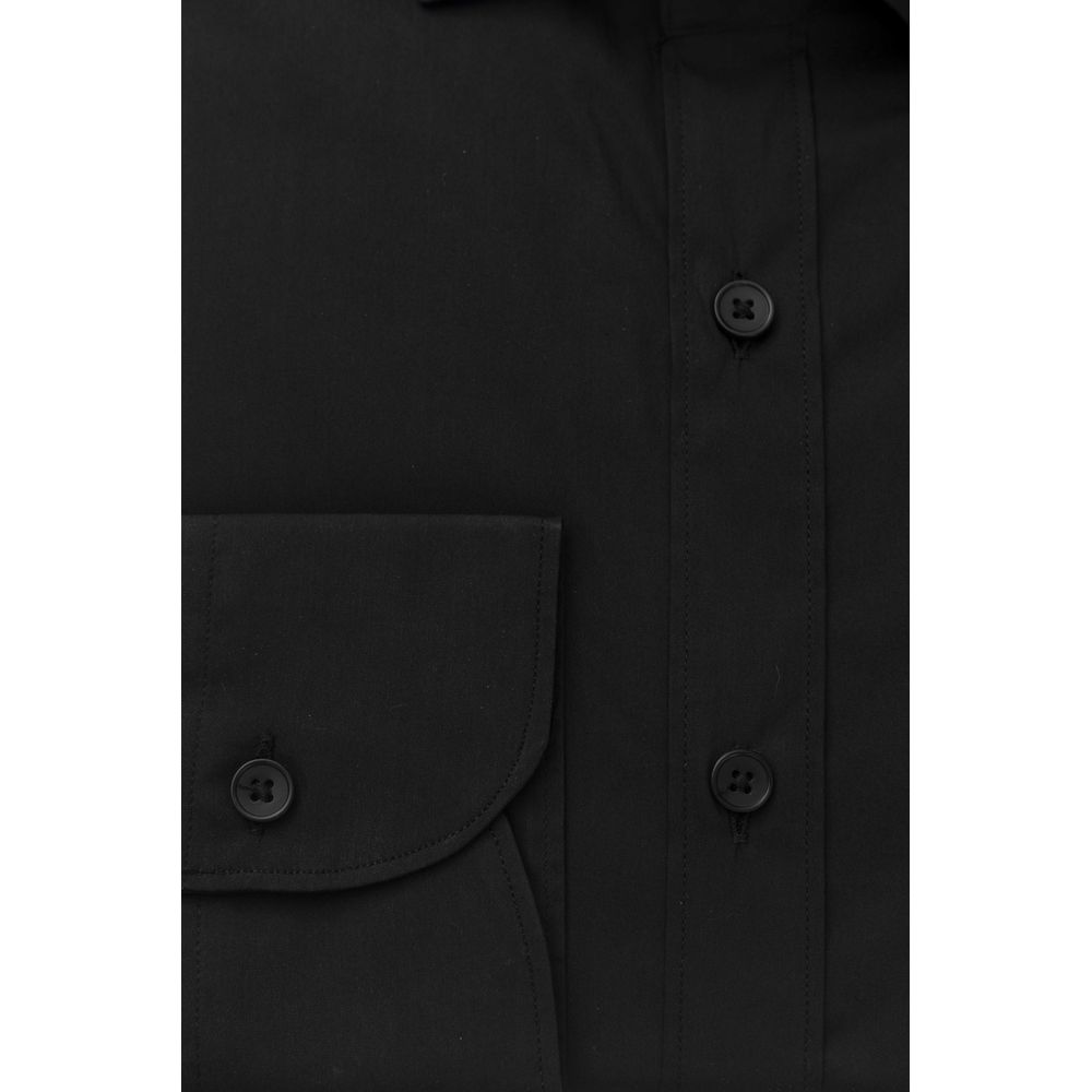 Bagutta Black Cotton Men Shirt $243.00 Bagutta Luzworld