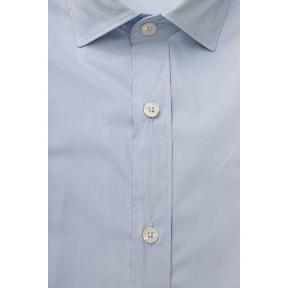 Bagutta Light Blue Cotton Men Shirt $243.00 Bagutta Luzworld
