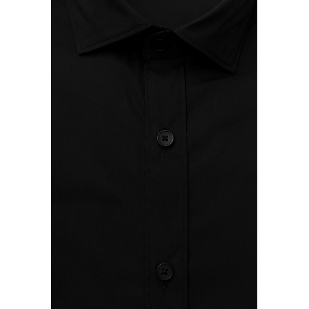 Bagutta Black Cotton Men Shirt $243.00 Bagutta Luzworld